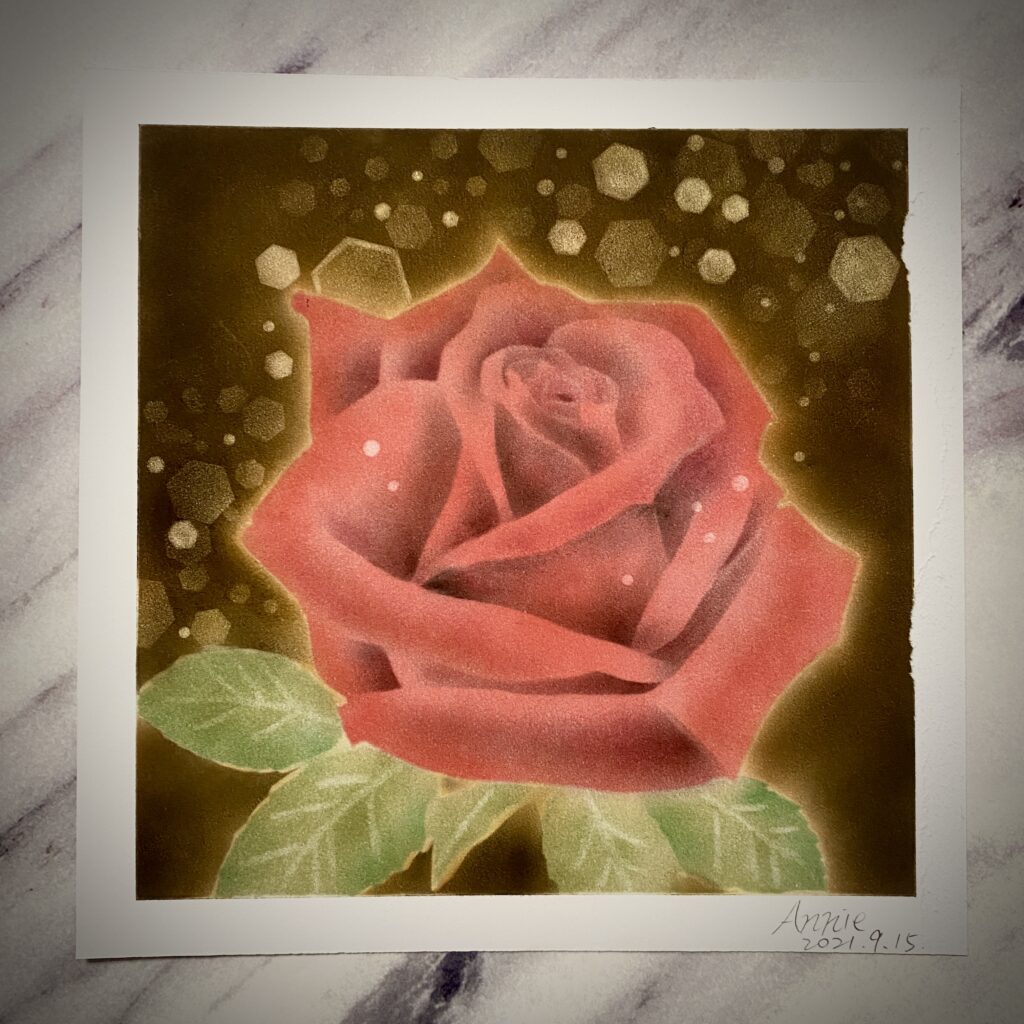 【粉彩】空氣玫瑰-美麗的紅玫瑰