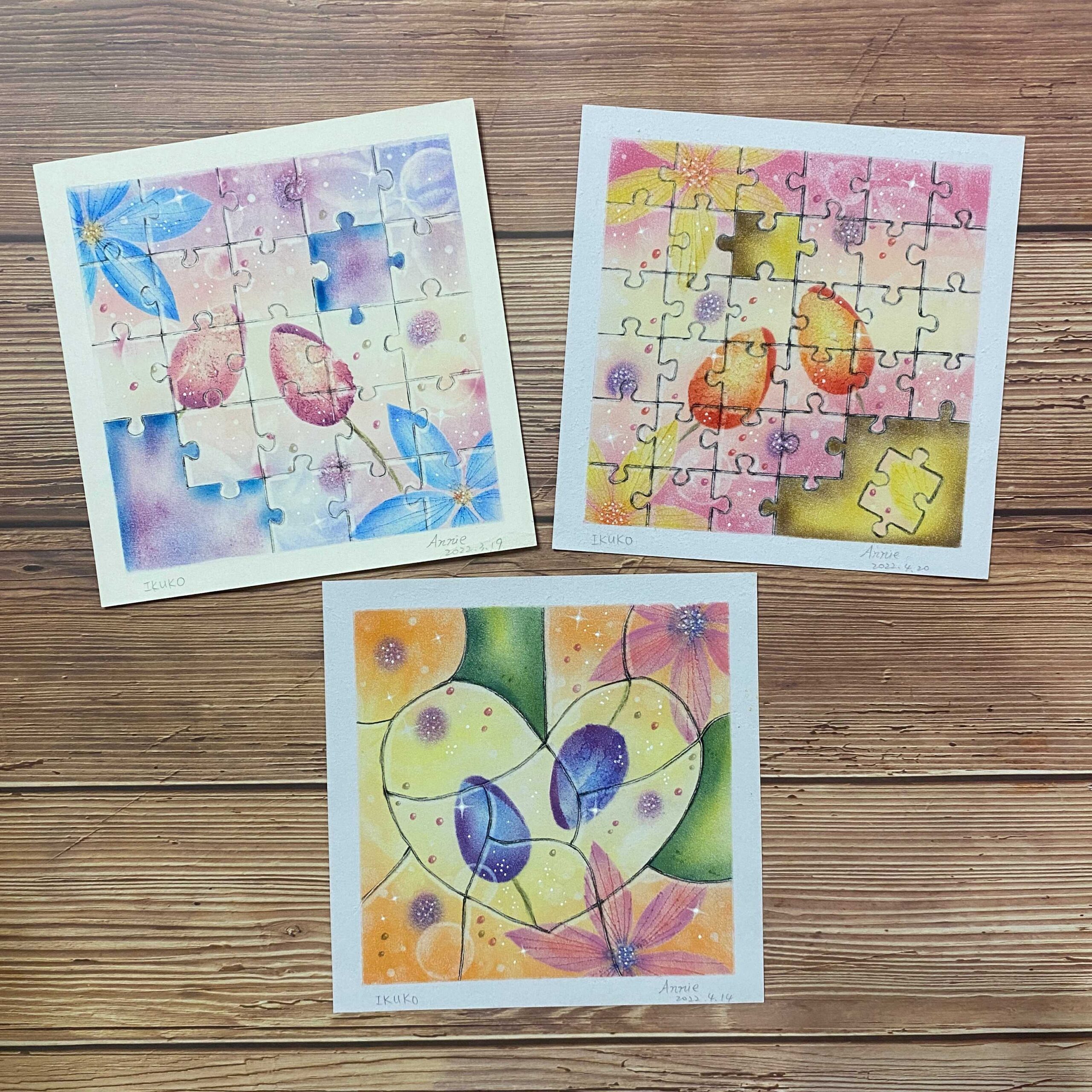 【粉彩】Flower Puzzle-紙上拼圖